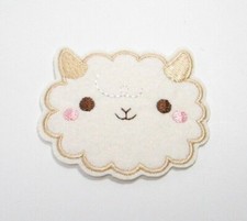 Kinder Baby Bügelbild Applikation Aufnäher Stickerei Schaf Schäfchen Wolke beige