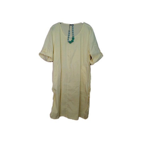 Gelbes sommerkleid mit grüner - sommerkleid,