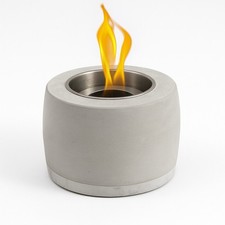 Tischkamin Feuerstelle Deko Beton Optik Edelstahl Indoor Outdoor Tischfeuer