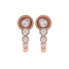 Echt 0.40 Karat Diamant Creolen 18K Rose Gold Geschenk Damen Fein Schmuck