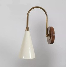 Mid Century Stil Wandhalterung Lampe neben Wandleuchter, Nussbaum Messing...
