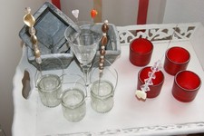 Konvolut Dekoration - Windlichter Glas Pflanzenstecker