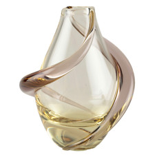 Kunstglas Vase Glas 16 cm gelb rosa Frantisek Zemek ZBS Bohemia Tschechisch