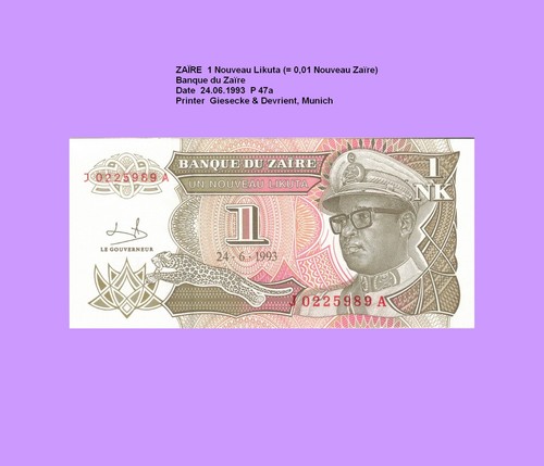 Zaire likuta 1993 unc - ,