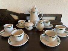 Fürstenberg Mokkaservice Schloßgarten grüne Ranke Kanne Milch Zucker Espresso