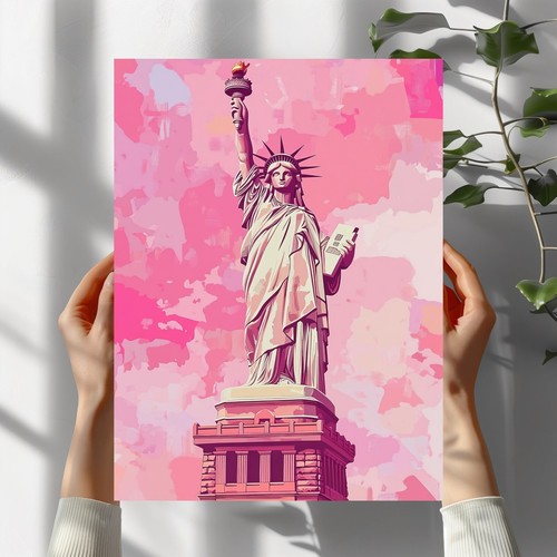 Rosa freiheitsstatue poster - rosa,