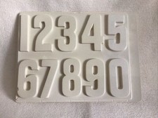 Gießform für Gips/Keramin Reliefgießen Zahlen 1 bis 0 bis 7,7 x 4,5 cm