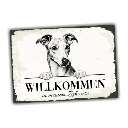 Hundeschild willkommen zuhause - hundeschild,