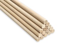 Holzstäbchen Rundstab Buche 6 mm x 40 cm Rundholz Holzstange für Basteln etc.