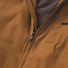 Caterpillar Sherpa-gefütterte Jacke mit Kapuze bronzefarbenes Logo in der Mitte Frontreißverschluss Cl