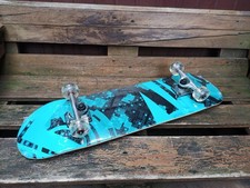 Unibest Skateboard Funboard Holzboard 80x20cm "Pixel's" Blau/Schwarz NEU