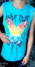 Tank Top Wave Tour Surfen USA Design 100% Bio Baumwolle sehr schick Blau Neu