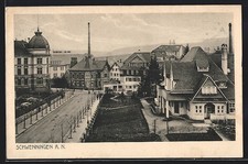 AK Schwenningen a. N., Schlenker Kienzle Uhrenfabrik, Straßenpartie 1917 