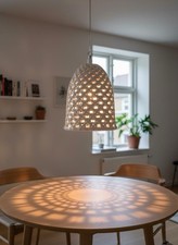 Design Pendelleuchte Keramik Weiß Handgefertigt 30 Cm Modernes Muster Design