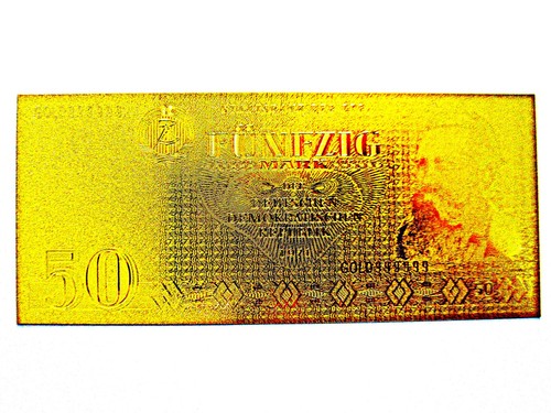 Gold banknote ddr 50 mark - gold,