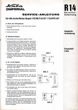 Service Manual-Anleitung für Kuba-Imperial Auto-Reise-Super Venetia 67,Capri 67 
