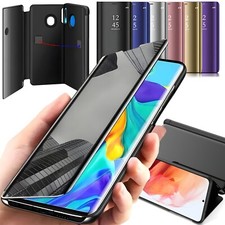 Handyhülle Clear View Case Flip Cover Mirror Handy Schutz Hülle Spiegel Tasche