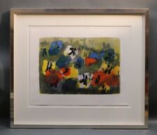 Klaus Fussmann (*1936 Velbert) Stiefmütterchen Blumenstilleben Farblithographie