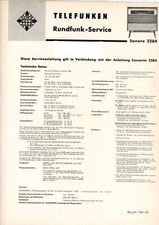 TELEFUNKEN Service Manual Sonata 2284 Rundfunk-Service Musikschrank