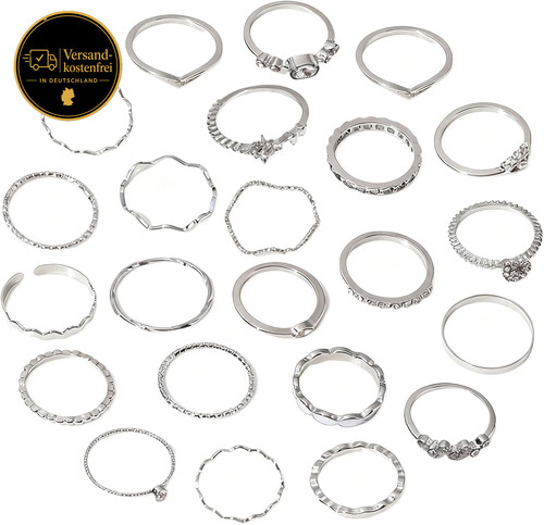 Minimalistische damenring set - minimalistische, damenring-set