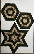 3-teiliges weihnachtliches Tischset im Patchwork-Stil, dunkelgrün