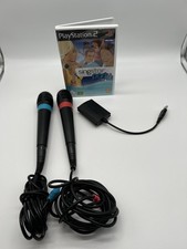 SingStar Mikrofone Blau Rot inkl. Adapter für Sony PlayStation PS2 Party Spiel !