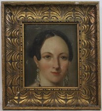 Biedermeier Damenbildnis Portrait Ölgemälde unsigniert um 1830  (BK6703)