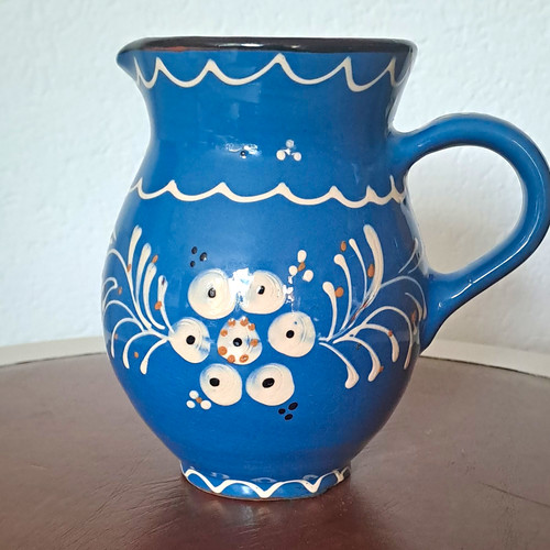 Keramik krug blau weiß - krug, blau/weiß