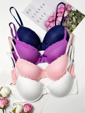 Süßes 4er Pack Damen Bügel Schalen Push Up BH Set Unterwäsche Dessous Cup A B C