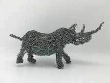 Dekoration aus Draht - Rhinozeros - Silver