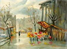 Original Expressionistisches Ölgemälde-20.Jhdt.-  "Marktszene in Paris"-signiert