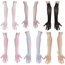 Damen Armstulpen Transparent Handschuhe Party Netzhandschuhe Anti UV Weichem