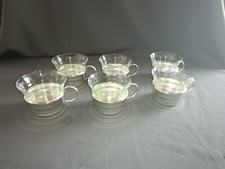 6x DDR Tee-Bowle-Punsch-gläser mit Schliff im Aluminium-halter Alu Glas