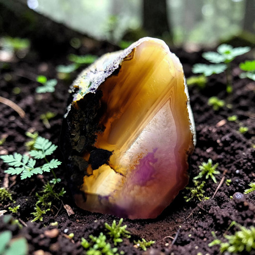 Achat-Geode-Teelichthalter