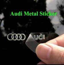 Audi 1x Logo Aufkleber sticker Schlüssel Cockpit Emblem  Silber metal