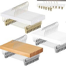 10-20 Hosenbügel Rockbügel holz bügel Kleiderbügel Hosenspanner Klemmbügel