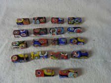 18 Halskette Millefiori Glas Kette Glieder Murano Vintage Italien #U