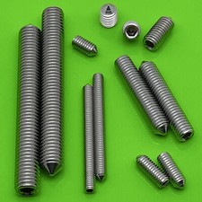 MADENSCHRAUBEN GEWINDESTIFTE SPITZE EDELSTAHL A2 DIN 914 M2 M2,5 M3 M4 M5 M6 M8