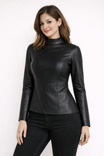 Lederbluse Echtes Leder Shirt