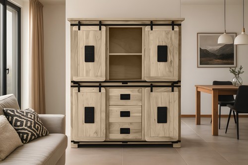 Highboard vitrine akazie - highboard,