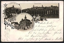 Lithographie Eckartsberga, Eckartsburg, Inneres der Burg, Restaurant Ratskeller 