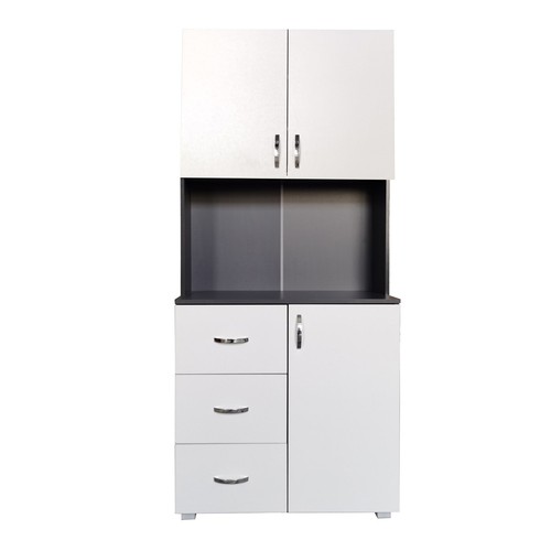 Küchenschrank weiß grau - küchenschrank, weiß/grau