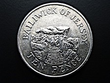 Jersey  Ten Pence  1985  Queen