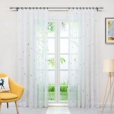 Gardine Stores Landhaus Vorhang mit Kräuselband/Schlaufen/Ösen Transparent Voile