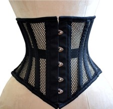 Steel Boned Black Mesh Korsett