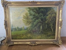 Antikes Ölgemälde Hirsch