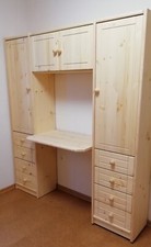 Regal Schreibplatz Bücherregal Massivholz Kiefer natur flexibel & erweiterbar