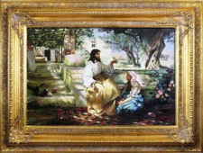 Jesus Christus - Museumsqualität - Ölgemälde 120x90 Wandbild Wanddeko G94015 