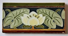 Seerose, Jugendstil Halbfliese, Art Nouveau Fliese, Villeroy & Boch, um 1905