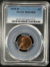 1938-D  1C RB Lincoln Wheat